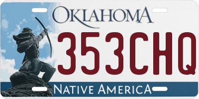 OK license plate 353CHQ