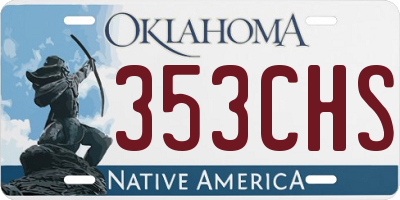 OK license plate 353CHS