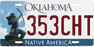 OK license plate 353CHT