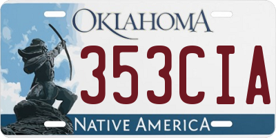 OK license plate 353CIA