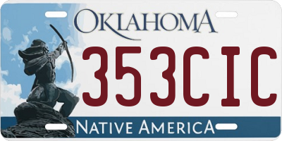 OK license plate 353CIC