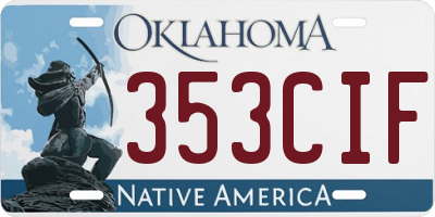 OK license plate 353CIF