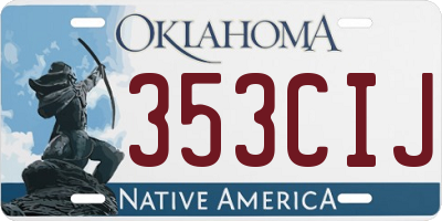 OK license plate 353CIJ