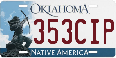 OK license plate 353CIP