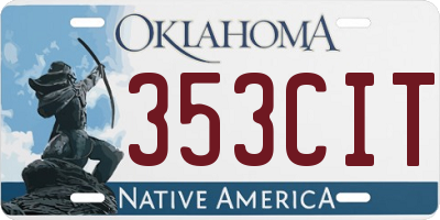 OK license plate 353CIT