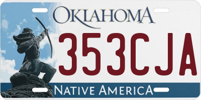OK license plate 353CJA