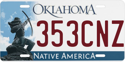 OK license plate 353CNZ