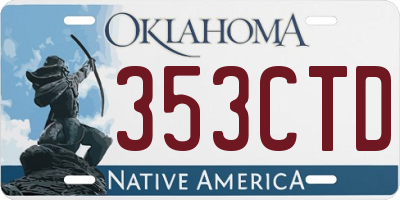 OK license plate 353CTD