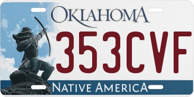 OK license plate 353CVF