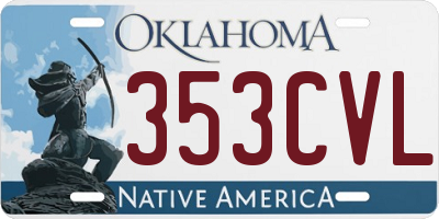 OK license plate 353CVL