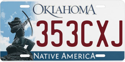 OK license plate 353CXJ