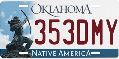 OK license plate 353DMY