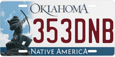 OK license plate 353DNB