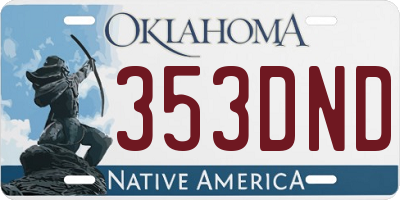 OK license plate 353DND