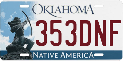 OK license plate 353DNF