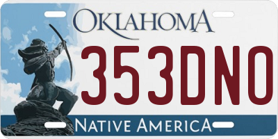 OK license plate 353DNO