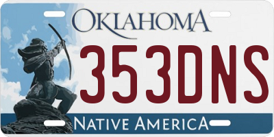 OK license plate 353DNS