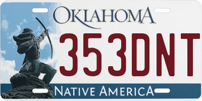 OK license plate 353DNT