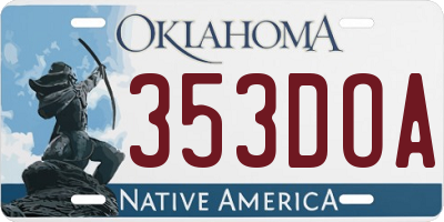 OK license plate 353DOA