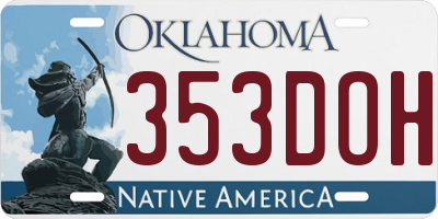 OK license plate 353DOH