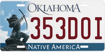 OK license plate 353DOI