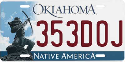 OK license plate 353DOJ