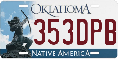 OK license plate 353DPB