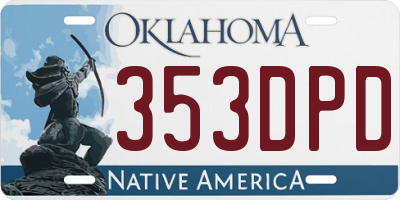 OK license plate 353DPD