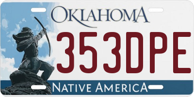 OK license plate 353DPE