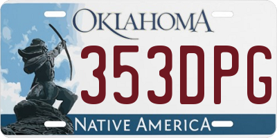 OK license plate 353DPG