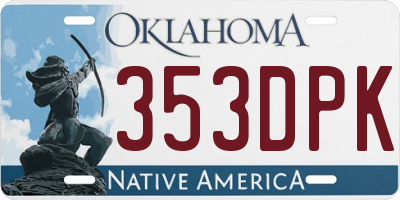 OK license plate 353DPK