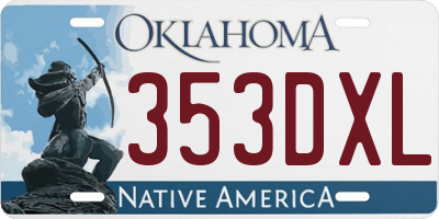 OK license plate 353DXL