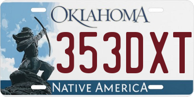 OK license plate 353DXT