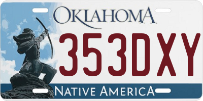 OK license plate 353DXY