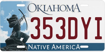 OK license plate 353DYI