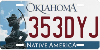 OK license plate 353DYJ