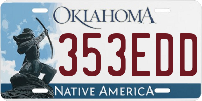 OK license plate 353EDD
