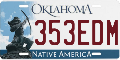 OK license plate 353EDM