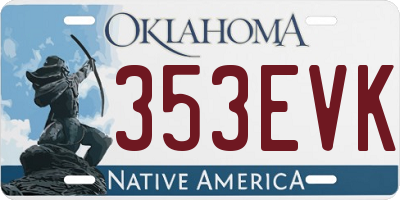 OK license plate 353EVK
