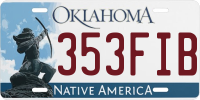 OK license plate 353FIB
