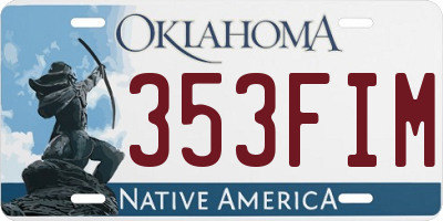 OK license plate 353FIM