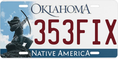 OK license plate 353FIX
