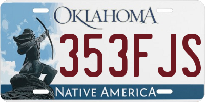 OK license plate 353FJS