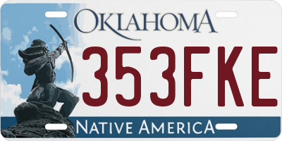OK license plate 353FKE