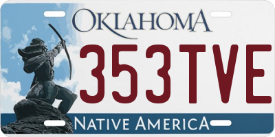 OK license plate 353TVE