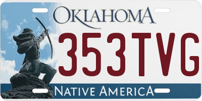 OK license plate 353TVG