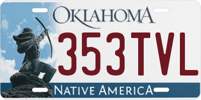 OK license plate 353TVL