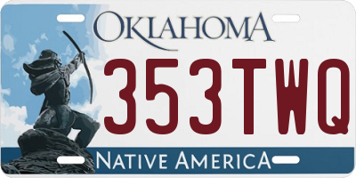 OK license plate 353TWQ