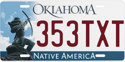 OK license plate 353TXT