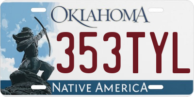 OK license plate 353TYL